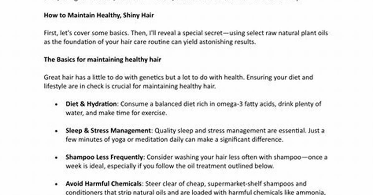 A Comprehensive Guide to Healthier Hair