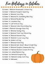 A List of October Holidays and National