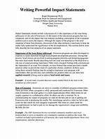 Exploring Personal Statements and Impact