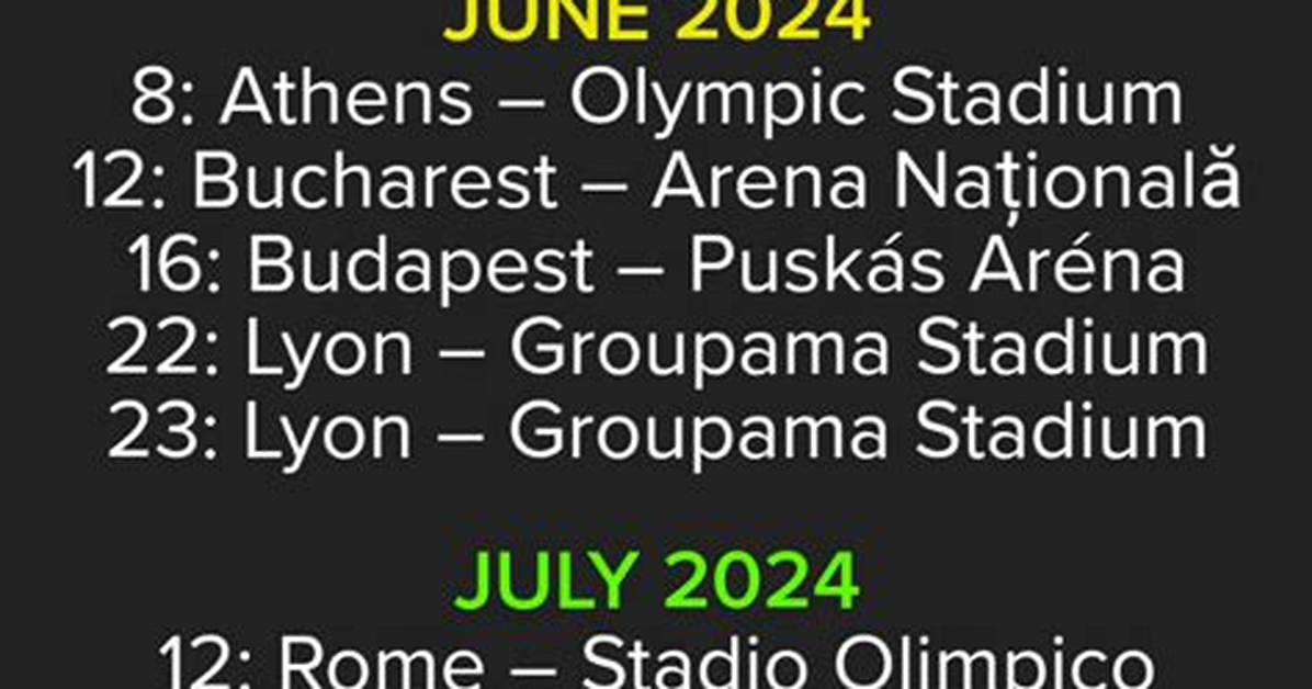 Full Us and European 2024 Tour Dates and Prices