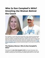 Unveiling the Inspiring Story of Dan Campbell's Wife